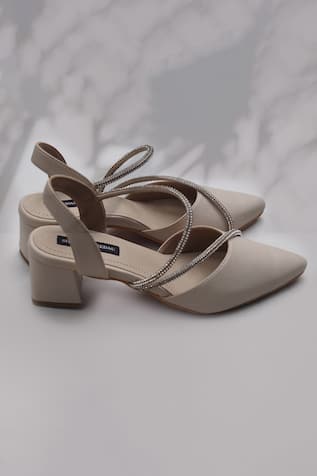 Monica Stone Embellished Block Heels 