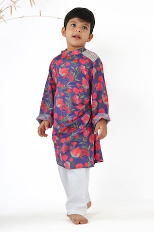 LA Dee DA Floral Pomegranate Print Kurta Set 