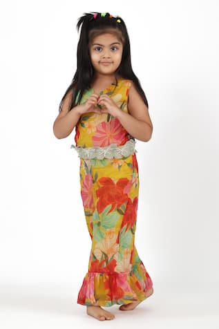 Floral Print Tiered Jumpsuit 