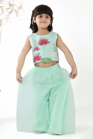 LA Dee DA Applique Embroidered Top & Palazzo Set 