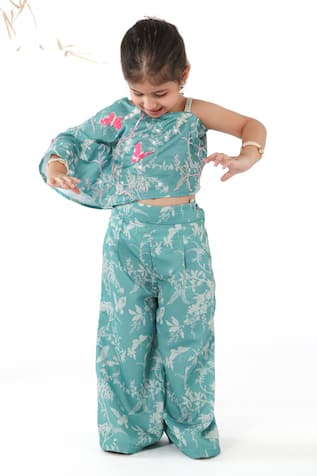 LA Dee DA Butterfly Print Top & Gharara Set 