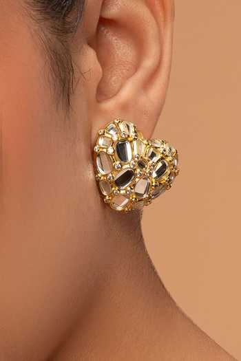 Isharya Desire Mirror Heart Studs 
