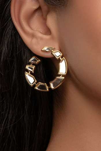 Isharya Nuit Mirror Studded Hoops 
