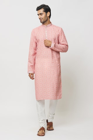 Botanic Print Kurta With Churidar 