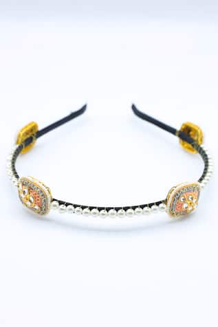 Crystal Embellished Brooch Hair Band 