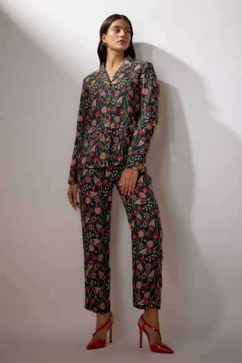 Nadima Saqib Printed Blazer & Pant Set 