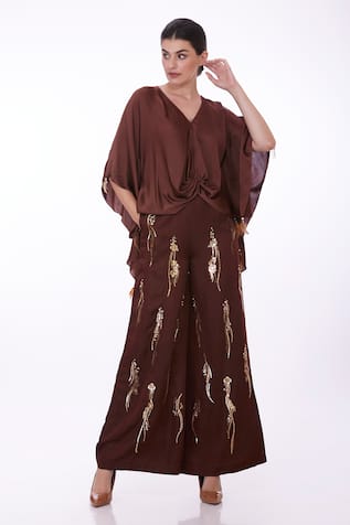 DILNAZ Solid Draped Kaftan 