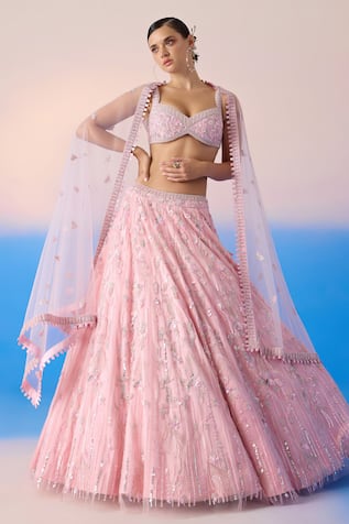 Mirroir Floral Blossom Embellished Lehenga Set 