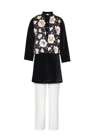 STELLA ROSSA BY LES PETITS Floral Nehru Jacket & Kurta Set 