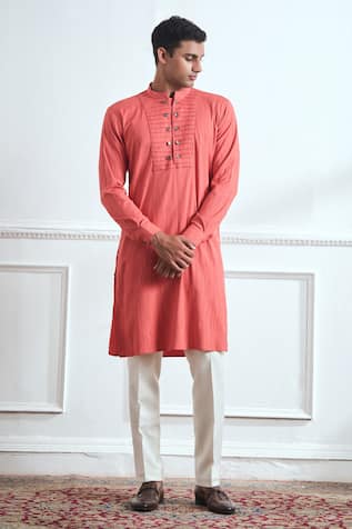 TAJIRI Dora Pintucked Yoke Kurta Set 