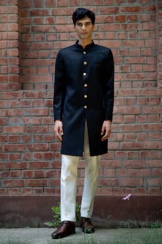 TAJIRI Nawab Solid Sherwani Set 