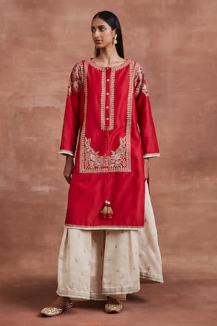 Sue Mue Dipal Embroidered Kurta & Palazzo Set 