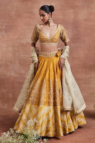 Sue Mue Devika Chevron Pattern Lehenga Set 
