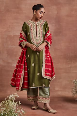 Sue Mue Charita Dori Embroidered Kurta Pant Set 
