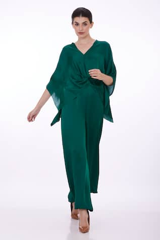 DILNAZ Solid Draped Kaftan 