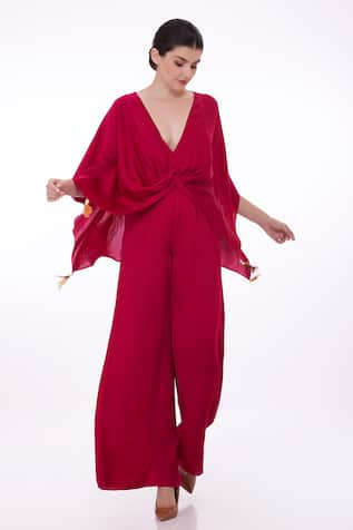 DILNAZ Feather Border Embellished Draped Kaftan 