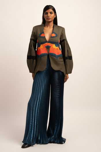Siddhant Agrawal Morphic Whispers Embroidered Blazer & Pant Set 