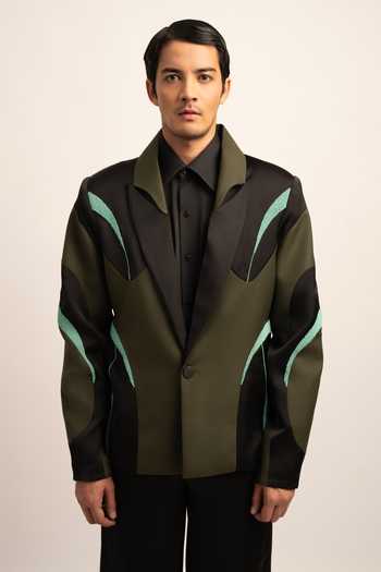 Siddhant Agrawal The Biometa Bead Galaxy Patch Work Blazer 