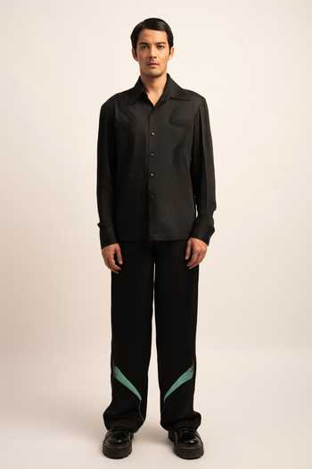 Siddhant Agrawal The Onyx Astrum Beads Embellished Shirt 