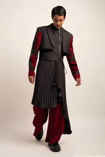 Siddhant Agrawal Seraphic Symphony Patchwork Blazer Wide leg Trouser Set 