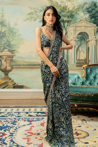 Shop Latest Designer lace sarees for women online