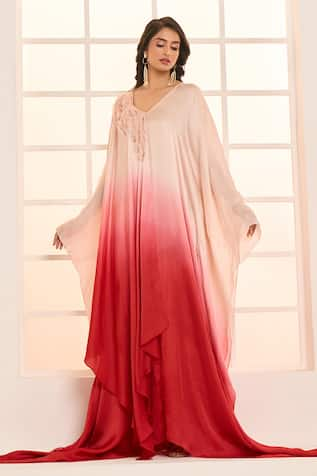 Masumi Mewawalla x AZA Ruffle Embroidered Ombre Kaftan 