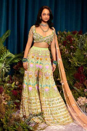 Papa Dont Preach Nova Sequin Work Blouse Sharara Set 