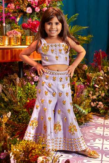 Papa Dont Preach Mia Pearl Embellished Top & Flared Pant Set 