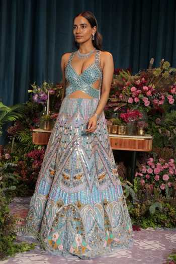 Papa Dont Preach Luna Chevron Embroidered Gown 