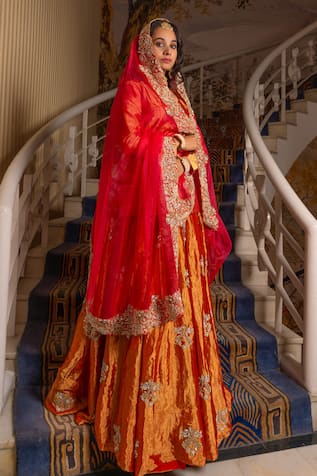 Atelier Shikaarbagh Round Neck Kurta Lehenga Set 