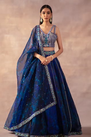 Stunning Royal Blue Color Party Wear Sequence Work Designer Velvet Leh –  Lehenga Closet