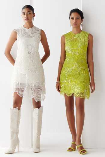 Buy Green Dress Tulle Embroidery Moana Martian Embellished Layered