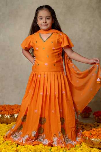 Vivedkids Rose Print Lehenga Set 