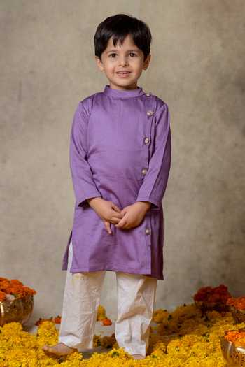 Vivedkids Stand Collared Kurta With Pant 
