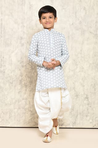 Chikankari Work Kurta & Dhoti Pant Set 