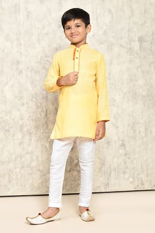 Stippled Pattern Cotton Kurta Set 