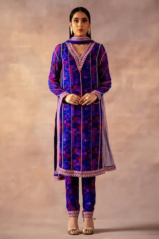 Laxmishriali Square Print Straight Kurta Set 