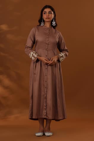 The Home Affair Floral Placement Embroidered Dress 