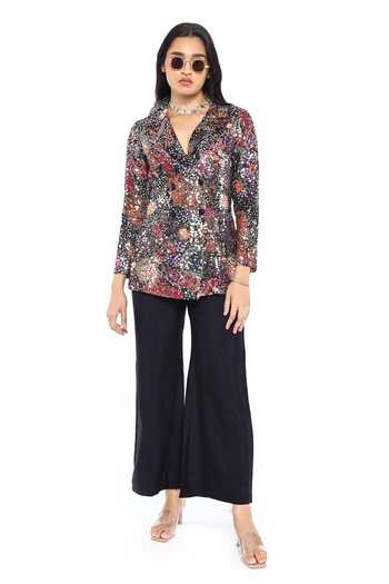 Komal Shah Sequin Embroidered Bling Jacket & Pant Set 