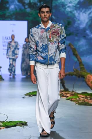 Varun Bahl Floral Print Bomber Jacket & Trouser Set 