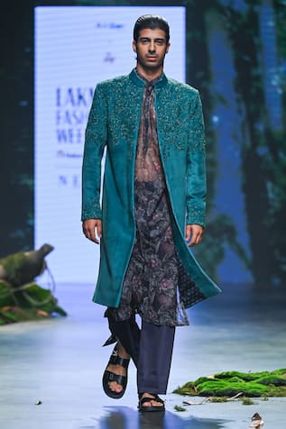 Varun Bahl Cutdana Hand Embroidered Sherwani Trouser Set 