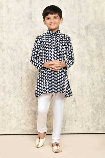 Petite Pomme Floral Jaal Embroidered Cotton Kurta 