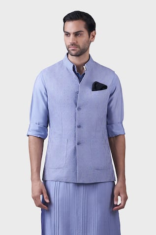 Silk Mandala Embroidered Waistcoat 
