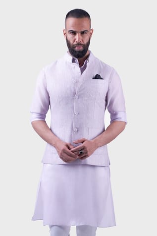 Geometric Pattern Embroidered Waistcoat 