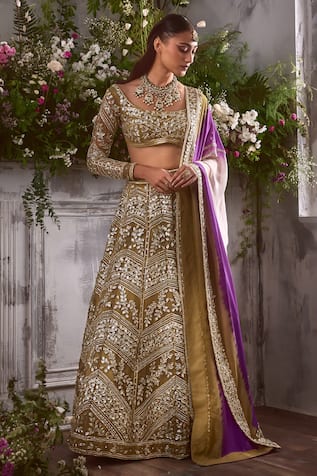 Shian Ambrosia Gota & Pearl Embellished Bridal Lehenga Set 