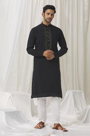 Aariyana Couture Embroidered Placket Kurta With Pant 