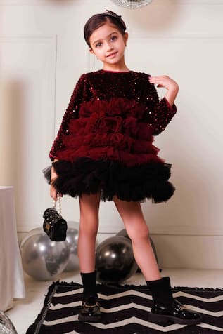 Cherry Bomb Sequined Tulle Frilled Dress 