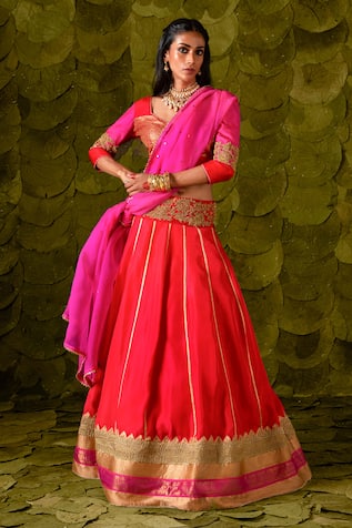 Latha Puttanna Akka Zari Embroidered Lehenga Set 