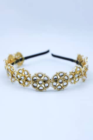 Clover Petal Crystal & Bead Studded Hair Band 