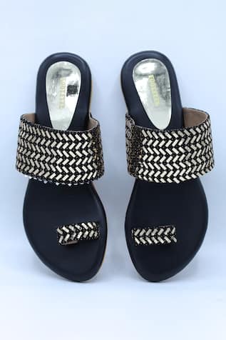 Meeta Mirror Embellished Flats 